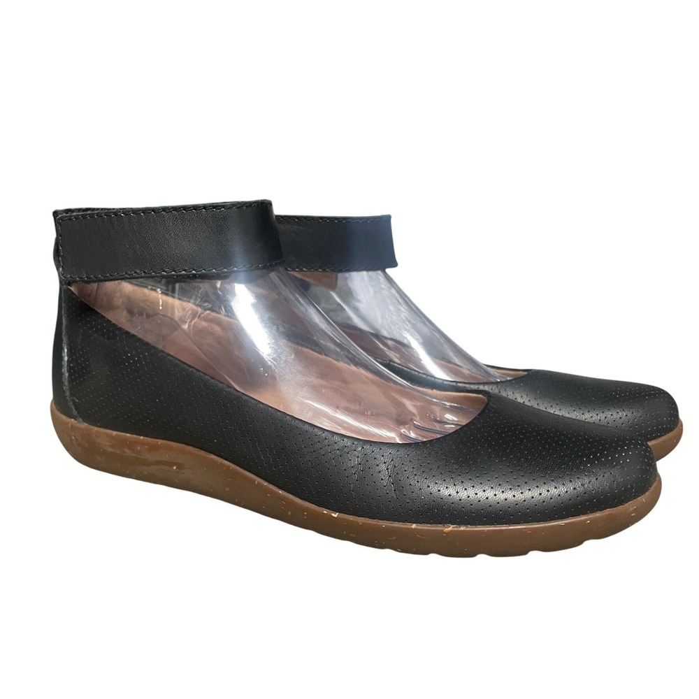 Clark's Collection Medora Nina Black Leather Flats Women's 10